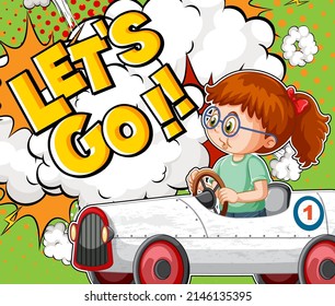 Abbreviation and facial expression retro comic banner design illustration