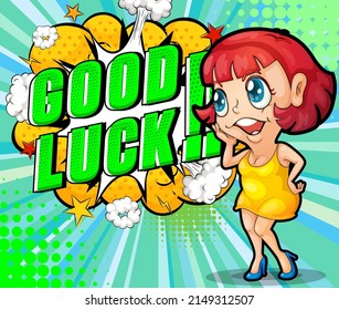 Abbreviation and facial expression retro comic banner design illustration