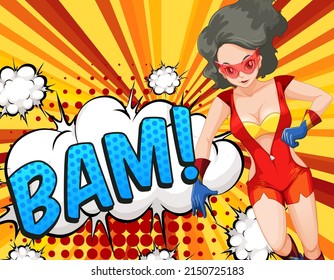 Abbreviation and facial expression retro comic banner design illustration