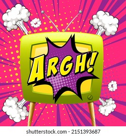 Abbreviation and facial expression retro comic banner design illustration