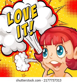 Abbreviation and facial expression retro comic banner design illustration