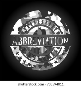 Abbreviation grey camo emblem