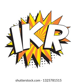 abbreviation ikr (i know right) in retro comic speech bubble with halftone dotted shadow on white background. vector vintage pop art illustration easy to edit and customize. eps 10