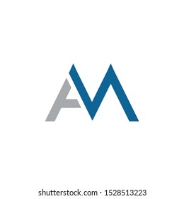 the abbreviation letter am logo vector