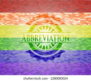 Abbreviation lgbt colors emblem 