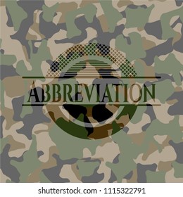 Abbreviation on Abbreviation on camo patterncamouflaged texture
