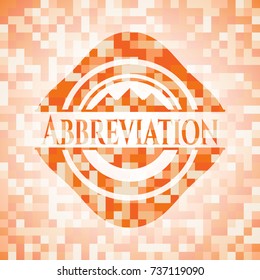 Abbreviation orange mosaic emblem