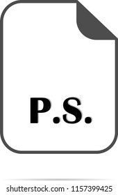 The abbreviation P.S. on the document icon. It is written after the main text.