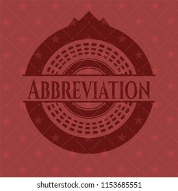 Abbreviation red icon or emblem