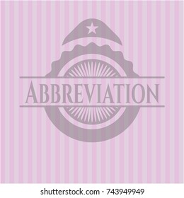 Abbreviation retro pink emblem