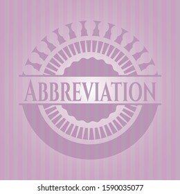 Abbreviation retro pink emblem. Vector Illustration. Detailed.