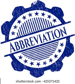Abbreviation with rubber seal texture