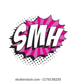 Abbreviation Smh Shaking My Head Retro Stock Vector (Royalty Free