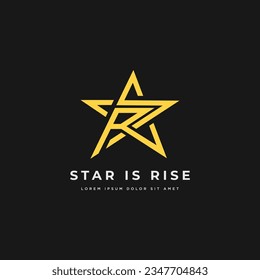 Abbreviation SR or RS monogram star shape geometric logo design concept. Vector illustration