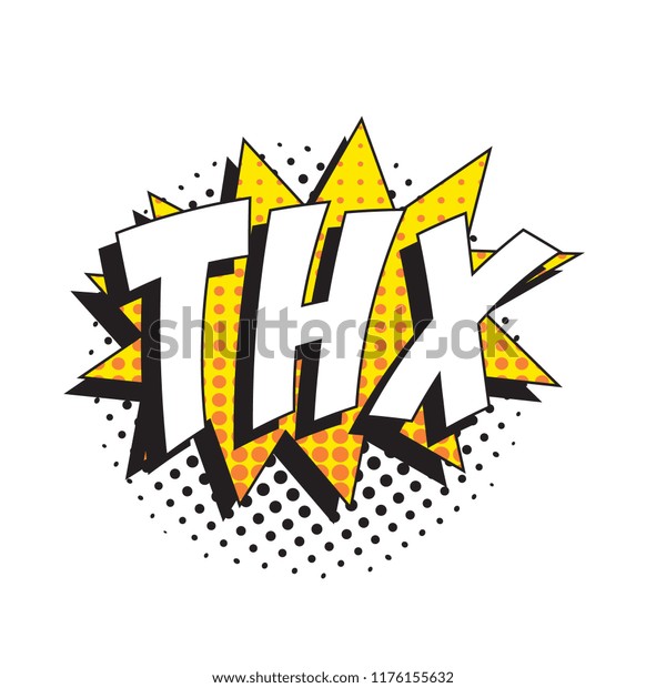 Abbreviation Thx Thanks Retro Comic Speech vector de stock (libre de