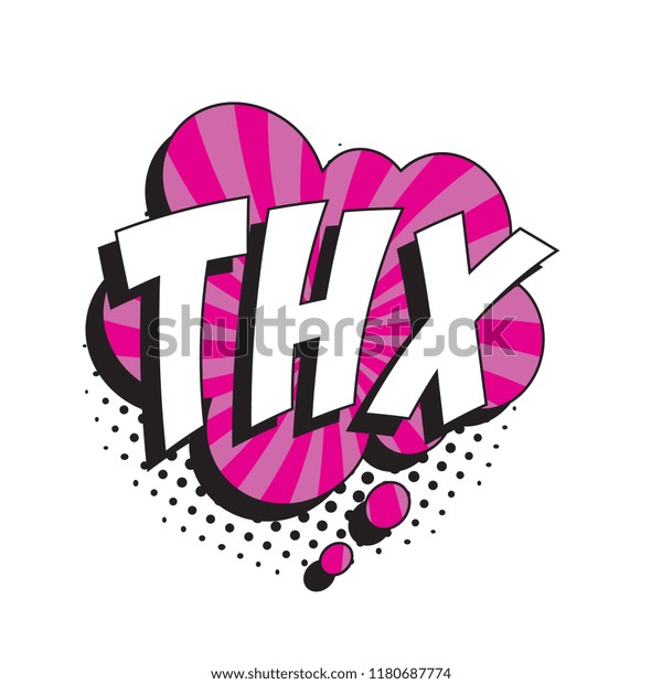Abbreviation Thx Thanks Retro Comic Speech Stock Vector (Royalty Free