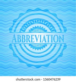 Abbreviation water representation emblem.