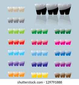 abbreviation world wide web in different color variations. vector eps10