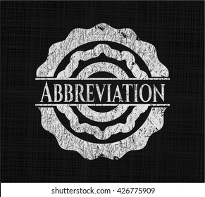Abbreviation written with chalkboard texture