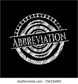 Abbreviation written with chalkboard texture