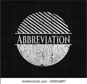 Abbreviation written on a blackboard