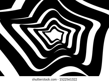 abbstract black and white zoom wave dizz background