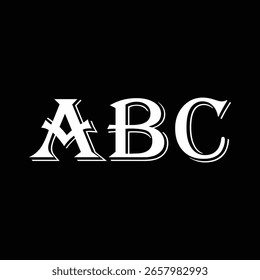 Projeto de logotipo de letra abstrata ABC. Este logotipo é desenhado por três letras abstratas
