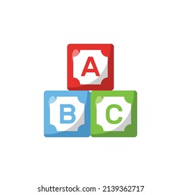 ABC Alphabet Blocks Flat Illustration. Clean Icon Design Element on Isolated White Background
