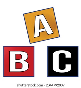 icono de bloques de alfabeto ABC, vector de diseño del alfabeto cubo. 