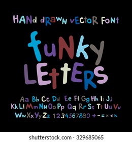 ABC alphabet funky letters children fun colorful set cartoon art