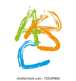 abc alphabet hand writing vector