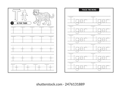 Actividad de seguimiento de letras ABC y Alphabet Libro de trabajo de escritura preescolar