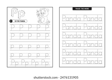 Actividad de seguimiento de letras ABC y Alphabet Libro de trabajo de escritura preescolar