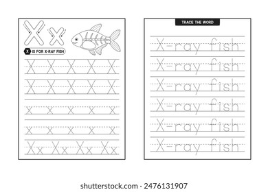 Actividad de seguimiento de letras ABC y Alphabet Libro de trabajo de escritura preescolar