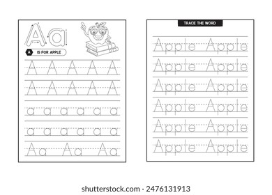 Actividad de seguimiento de letras ABC y Alphabet Libro de trabajo de escritura preescolar