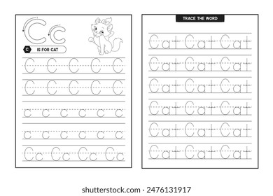 Actividad de seguimiento de letras ABC y Alphabet Libro de trabajo de escritura preescolar