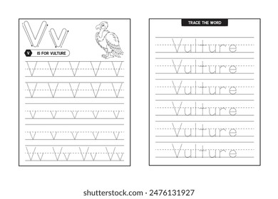 Actividad de seguimiento de letras ABC y Alphabet Libro de trabajo de escritura preescolar