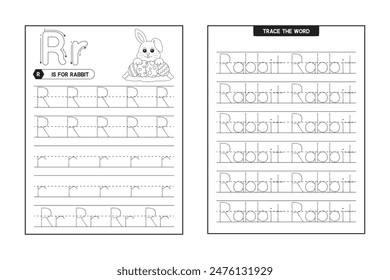 Actividad de seguimiento de letras ABC y Alphabet Libro de trabajo de escritura preescolar