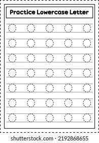 ABC Alphabet Letter Tracing. Lowercase letter o. Handwriting practice for preschool kids