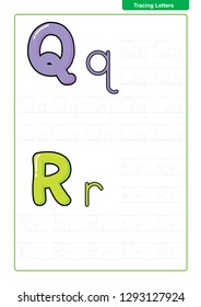 Abc Alphabet Letters Tracing Worksheet Alphabet Stock Vector (royalty 