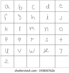 ABC alphabet practice worksheet kids handwriting, vector illustration, education  for preschool children, online study 
