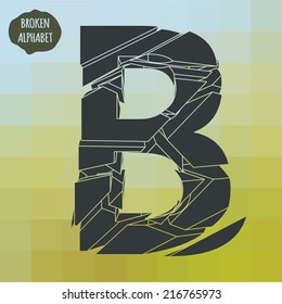Abc alphabet symbol broken b