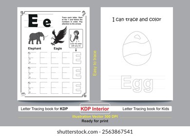 ABC alphabet tracing practice worksheet. word coloring book page with silhoette outline vector illustration for preschool. Uppercase And Lowercase letter Tracing For Pre-school Kids.