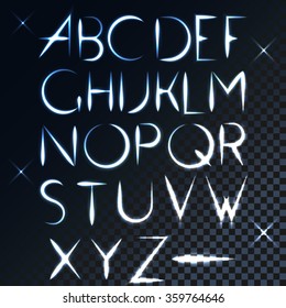 ABC alphabet vector light font for letter design on transparent background. Font, ABC, alphabet set. Font, ABC, alphabet image. Font, ABC, alphabet vector.