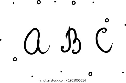 ABC Siempre ten cuidado con la frase escrita a mano. Leyendo texto de caligrafía. Palabra aislada negra moderna