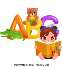 Abc animal letters for school or kindergarten children alphabet education isolated