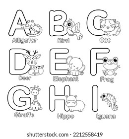 Abc Animals Coloring Book Animals Alphabet Stock Vector (Royalty Free ...