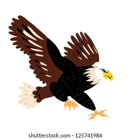 ABC animals: E is for eagle. Vector Graphics