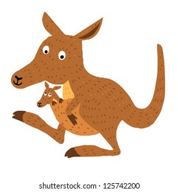 ABC animals: K is for kangaroo. Vector Graphics