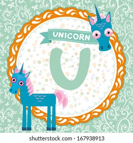 Abc Animals U Unicorn Childrens English Stock Illustration 174227030 ...